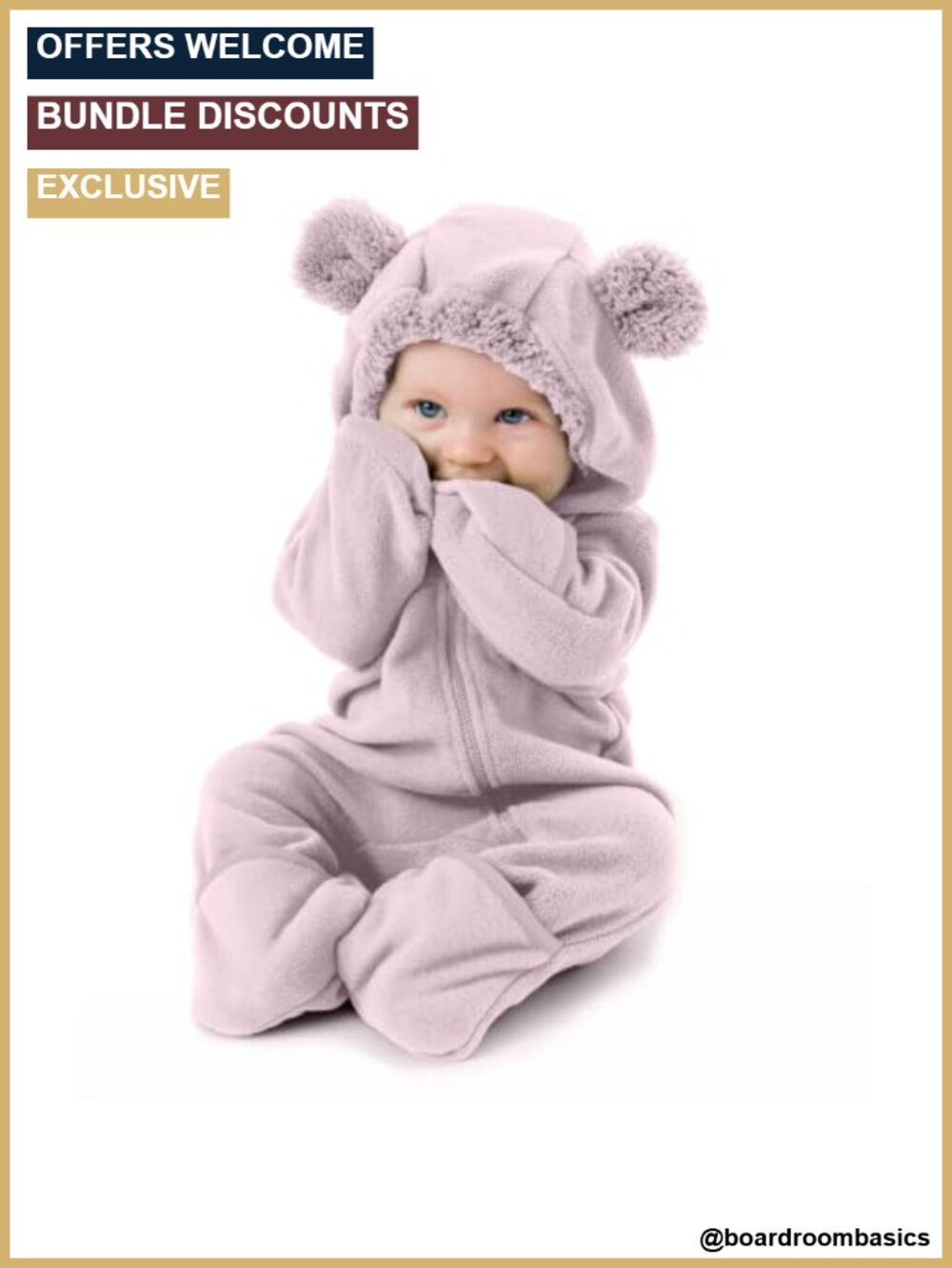 Fleece Baby Bunting Bodysuit Hooded Long Sleeve Zipper Winter Infant